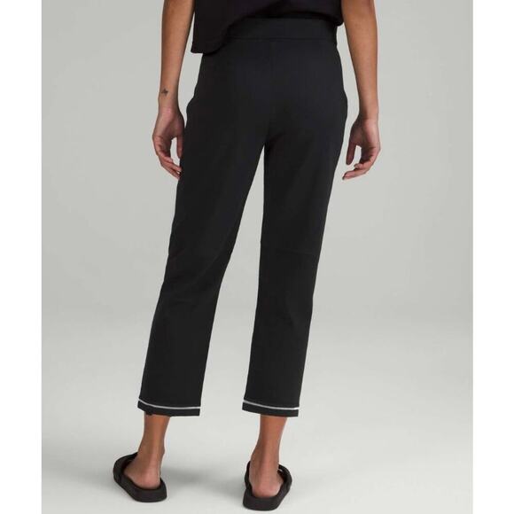 Lululemon 2023 S Relaxed Fit High Rise Knit Cropped Pants 24" Black W6CQWS - Picture 5 of 12